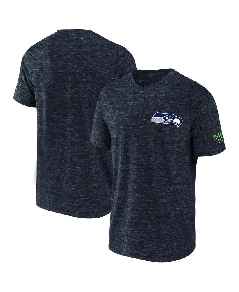 Men's Nfl x Darius Rucker Collection by Fanatics College Navy Seattle Seahawks Slub Henley T-shirt