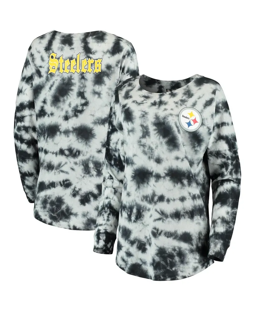 Women's New Era Black Pittsburgh Steelers Tie-Dye Long Sleeve T-shirt