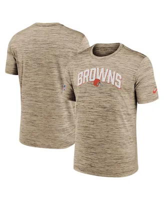 Men's Nike Brown Cleveland Browns Sideline Velocity Athletic Stack Performance T-shirt