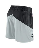 Men's Nike Black, Silver Las Vegas Raiders Sideline Primary Lockup Performance Shorts