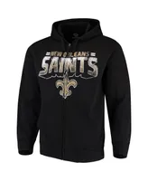 Men's G-iii Sports by Carl Banks Black New Orleans Saints Perfect Season Full-Zip Hoodie