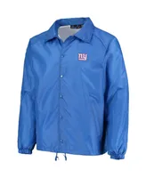 Men's Royal New York Giants Coaches Classic Raglan Full-Snap Windbreaker Jacket