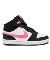 Nike Little Girls Court Borough Mid 2 Adjustable Strap Closure Casual Sneakers from Finish Line