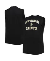 Men's Black New Orleans Saints Big and Tall Muscle Tank Top