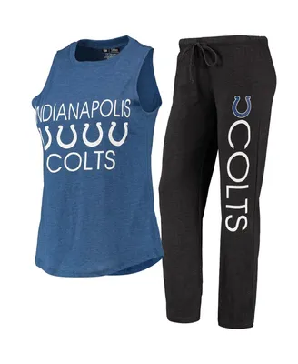 Women's Concepts Sport Black, Royal Indianapolis Colts Muscle Tank Top and Pants Sleep Set