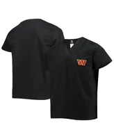 Men's Concepts Sport Black Washington Commanders V-Neck Scrub Top