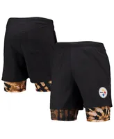 Men's Foco Black Pittsburgh Steelers Running Shorts