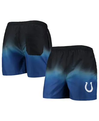 Men's Foco Black, Royal Indianapolis Colts Dip-Dye Swim Shorts