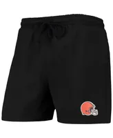 Men's Foco Black Cleveland Browns Magic Print Palm Traditional Swim Shorts