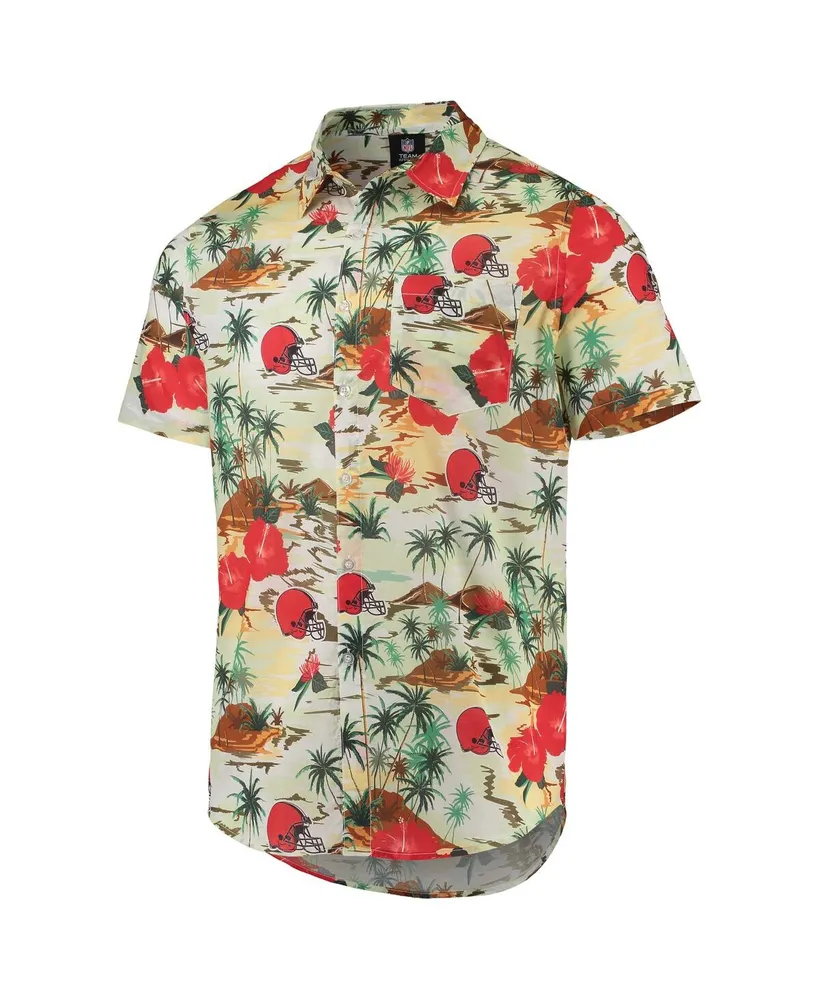 Men's Foco Cream Cleveland Browns Paradise Floral Button-Up Shirt