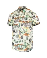 Men's Foco Cream Las Vegas Raiders Paradise Floral Button-Up Shirt