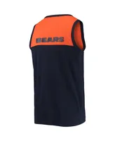 Men's Starter Navy, Orange Chicago Bears Team Touchdown Fashion Tank Top