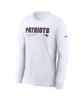 Men's Nike White New England Patriots Infograph Lock Up Performance Long Sleeve T-shirt