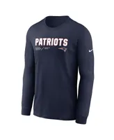 Men's Nike Navy New England Patriots Infograph Lock Up Performance Long Sleeve T-shirt