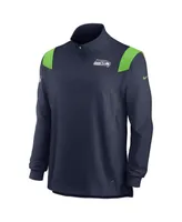 Men's Nike College Navy Seattle Seahawks 2022 Coach Chevron Lockup Quarter-Zip Long Sleeve Top