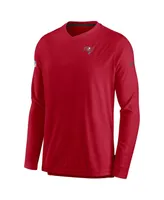 Men's Nike Red Tampa Bay Buccaneers 2022 Sideline Coach Chevron Lock Up Performance Long Sleeve T-shirt