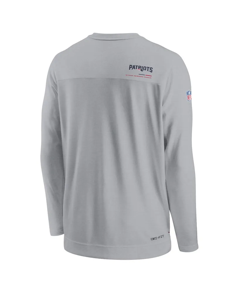 Men's Nike Gray New England Patriots 2022 Sideline Coach Chevron Lock Up Performance Long Sleeve T-shirt