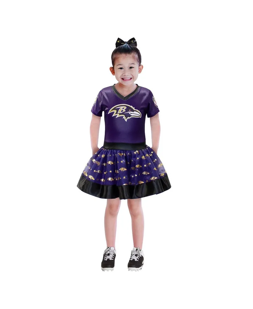 Big Girls Purple Baltimore Ravens Tutu Tailgate Game Day V-Neck Costume