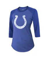 Women's Majestic Threads Matt Ryan Royal Indianapolis Colts Player Name & Number Raglan 3/4-Sleeve T-shirt