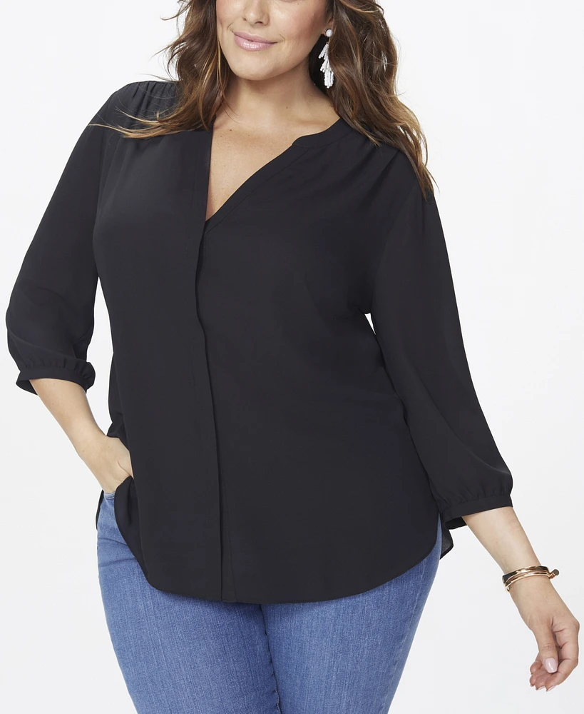 Nydj Plus Pintuck Blouse