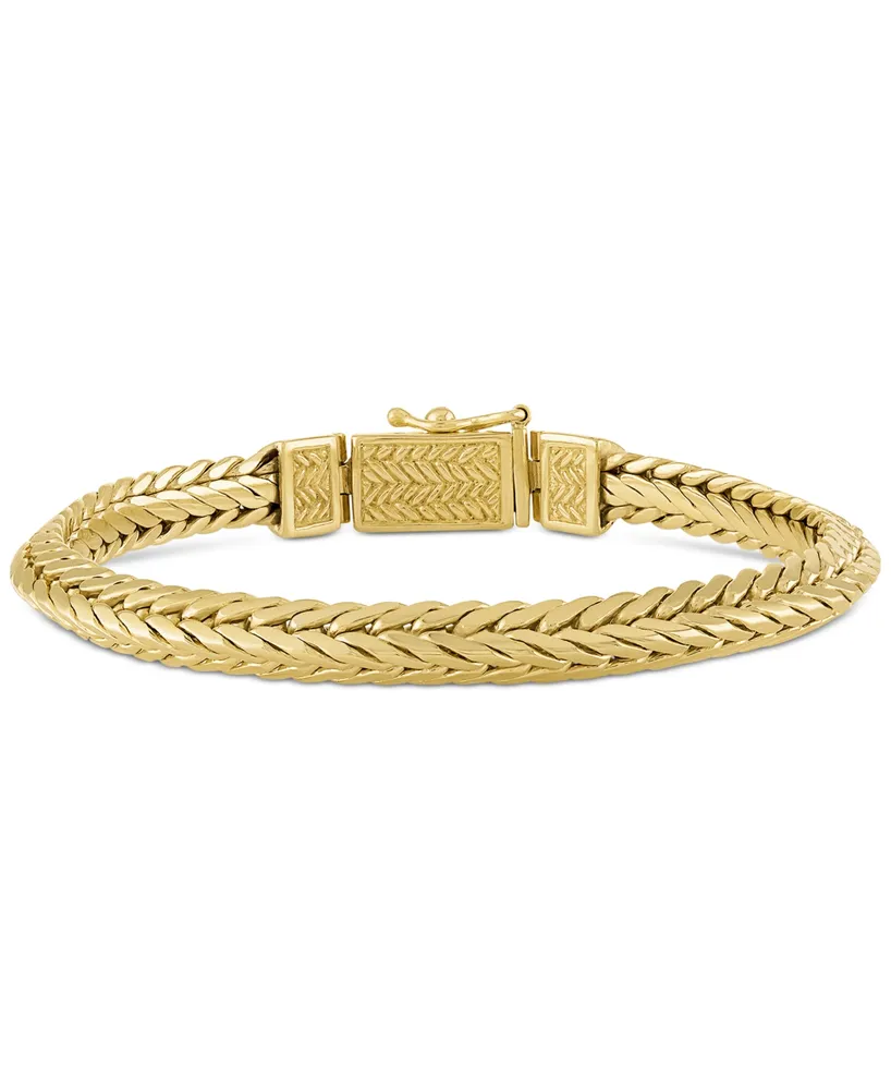 Esquire Men's Jewelry Woven Link Bracelet in 14k Gold-Plated Sterling Silver, Created for Macy's