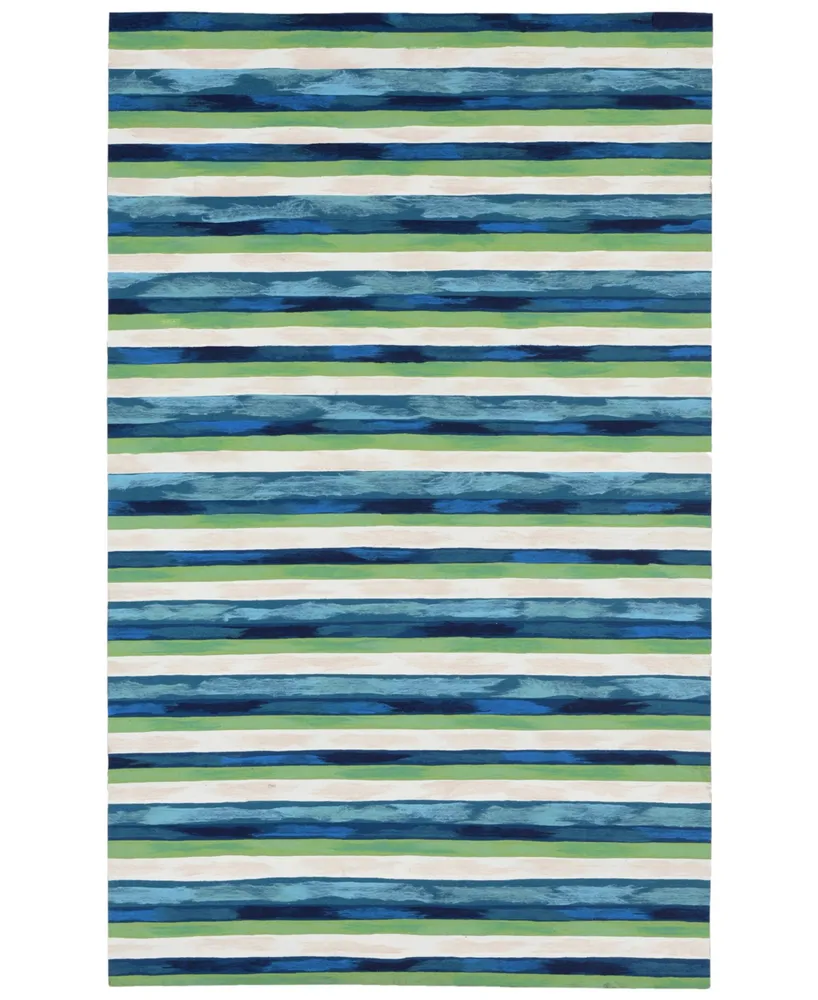 Liora Manne' Visions Ii Painted Stripes 3'6" x 5'6" Outdoor Area Rug