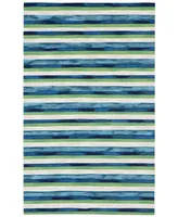 Liora Manne' Visions Ii Painted Stripes 3'6" x 5'6" Outdoor Area Rug