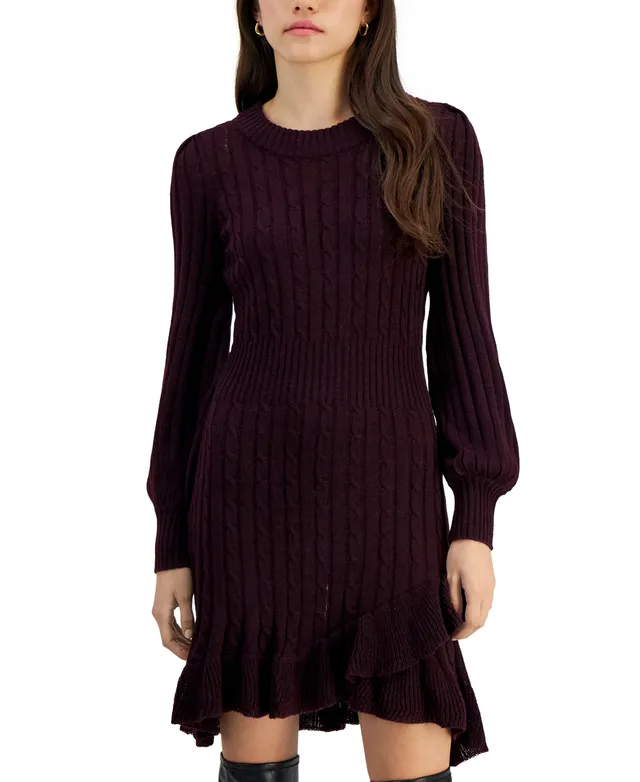 Jessica Howard Women's Mock Neck Cable-Knit Sweater Dress - Macy's