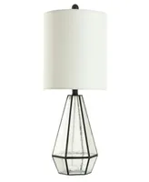 StyleCraft Metal Cage and Glass Table Lamp