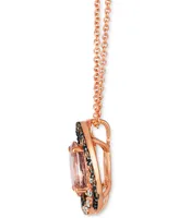 Le Vian Peach Morganite (7/8 ct. t.w.) & Diamond (1/3 ct. t.w.) Adjustable 20" Pendant Necklace in 14k Rose Gold