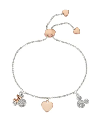 Disney Crystal Charm Bolo Bracelet (0.01 ct. t.w.) in 14K Gold Flash Plated - Rose Gold Two