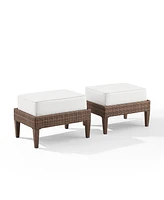 Capella 2 Piece Outdoor Wicker Ottoman Set