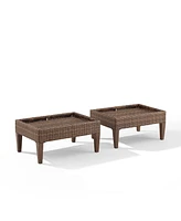 Capella 2 Piece Outdoor Wicker Ottoman Set