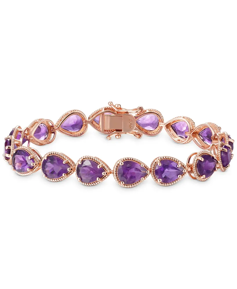 Sky Blue Topaz Pear Link Bracelet (35 ct. t.w.) Gold-Plated Sterling Silver (Also Pink Amethyst & Amethyst)