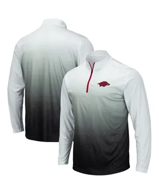 Men's Colosseum Gray Arkansas Razorbacks Magic Team Logo Quarter-Zip Jacket