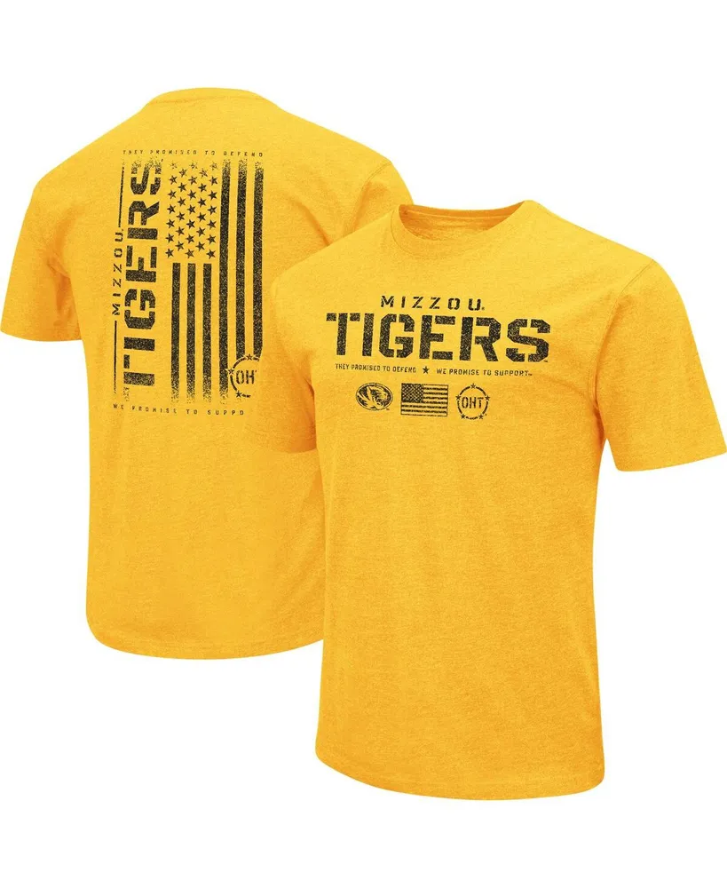 Men's Colosseum Gold Missouri Tigers Oht Military-Inspired Appreciation Flag 2.0 T-shirt