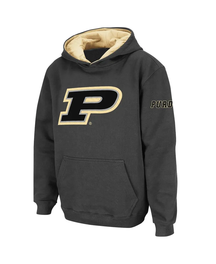 Big Boys Stadium Athletic Charcoal Purdue Boilermakers Logo Pullover Hoodie