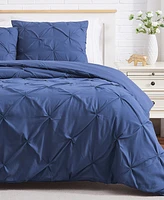 Southshore Fine Linens Pintuck 3 Piece Duvet Cover Set, King/California King