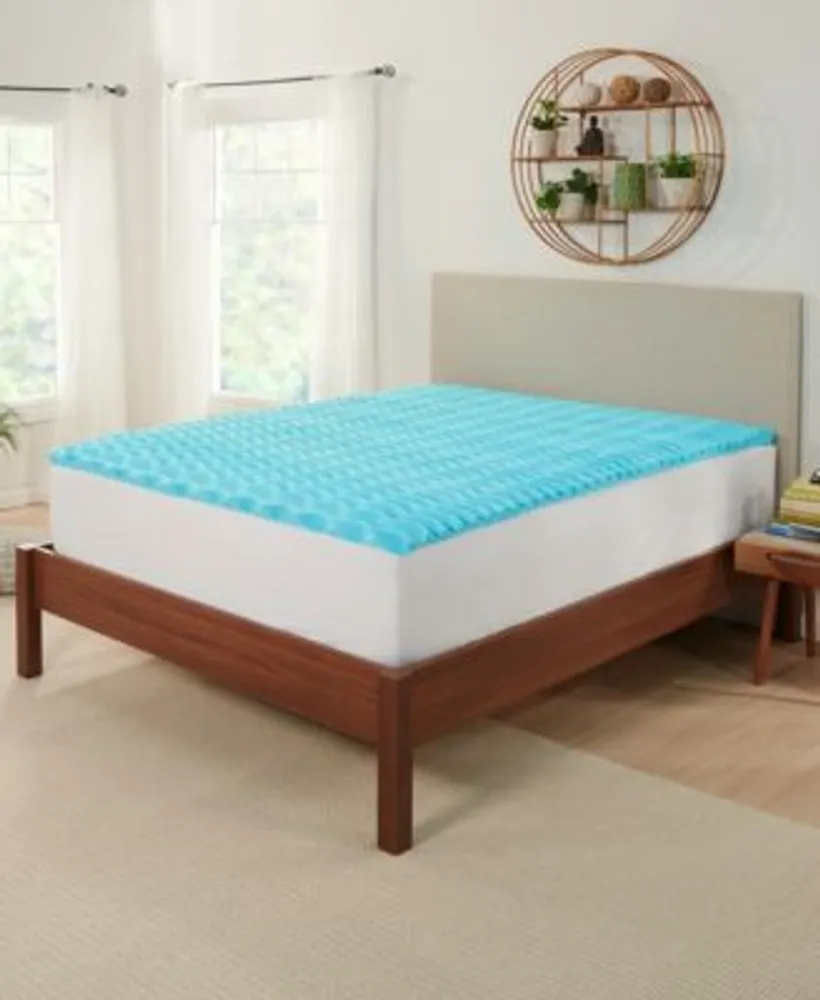 Bodipedic 3-Inch Gel-Infused Memory Foam Mattress Topper, Blue, Full