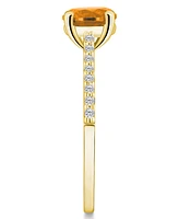 Macy's Citrine (1-1/4 ct. t.w.) and Diamond (1/6 Ring 14K Yellow Gold