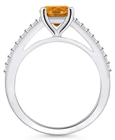 Macy's Citrine (1-1/4 ct. t.w.) and Diamond (1/6 Ring 14K Gold