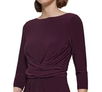 Tommy Hilfiger Women's 3/4-Sleeve Wrap-Waist Fit & Flare Dress