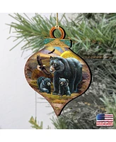 Designocracy 2 Piece Raising Sun Bears Wood Ornament Set