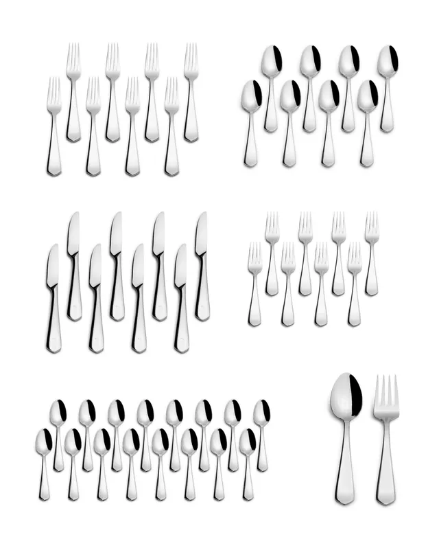 RiverRidge Home Beaded Monogrammed Letter A 46-Piece Silver Stainless Steel Flatware Set (Service For 8) 10‐145 - The Home Depot