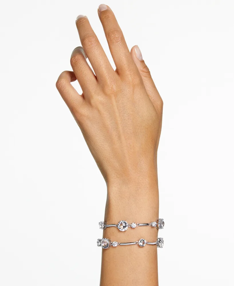 Swarovski Crystal Double-Row Bangle Bracelet