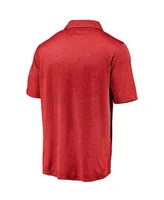 Men's Fanatics Red Wisconsin Badgers Primary Logo Striated Polo Shirt