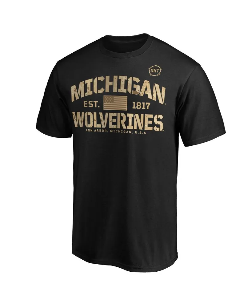 Men's Fanatics Black Michigan Wolverines Oht Military-Inspired Appreciation Boot Camp T-shirt