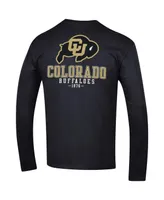 Men's Champion Black Colorado Buffaloes Team Stack Long Sleeve T-shirt