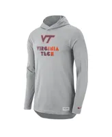 Men's Nike Gray Virginia Tech Hokies Campus Performance Hoodie Long Sleeve T-shirt