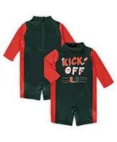 Toddler Girls Green, Orange Miami Hurricanes Wave Runner Wetsuit